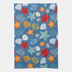 Underwater Life Pattern Tea Towel
