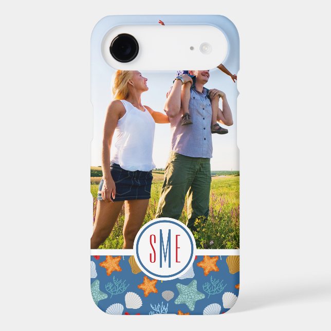 Underwater Life Pattern| Your Photo & Monogram Case-Mate iPhone Case (Back)