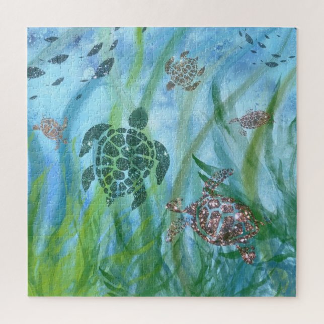 Underwater Life Puzzle - Beautiful Water Turtles (Vertical)