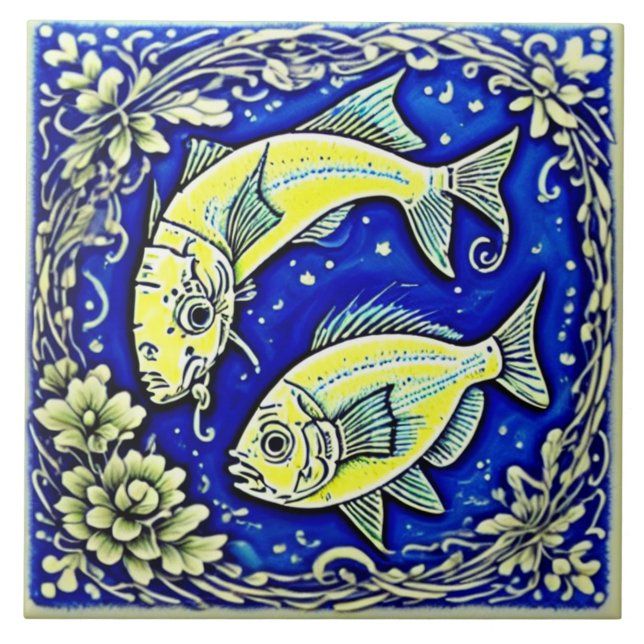 Underwater life traditional ceramic art no 1 tile (Front)