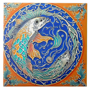 Underwater life traditional ceramic art no 3 tile