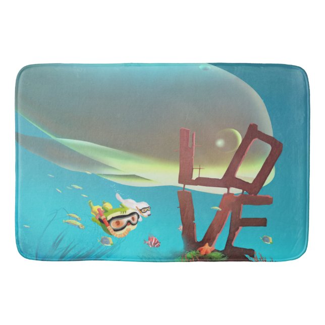 Underwater Love Bath Mat (Front)