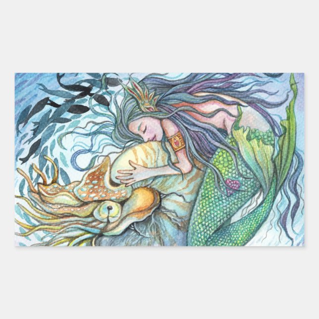 Underwater Love Rectangular Sticker (Front)