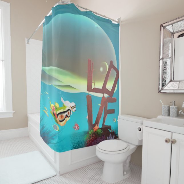 Underwater Love Shower Curtain (In Situ)