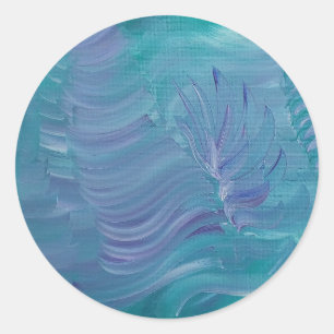 Underwater Magic Unique Colourful Abstract Art Classic Round Sticker