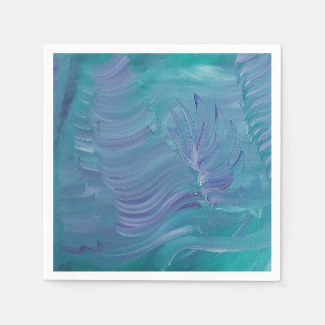 Underwater Magic Unique Colourful Abstract Art Napkin (Front)