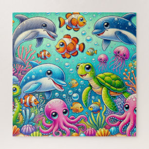 Underwater Marine Life Animals For Kids  Jigsaw Puzzle