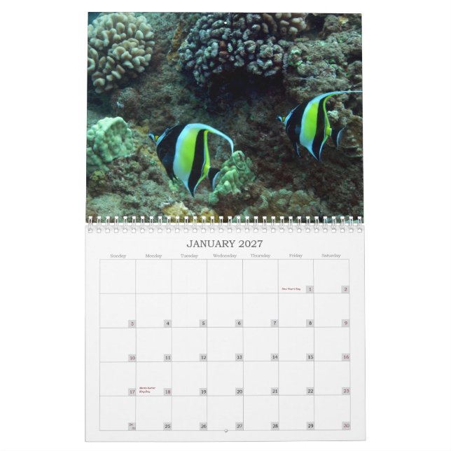 Underwater Maui Calendar (Jan 2027)