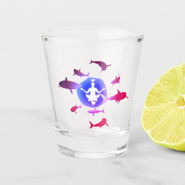 Underwater Meditation Shot Glass (Front)