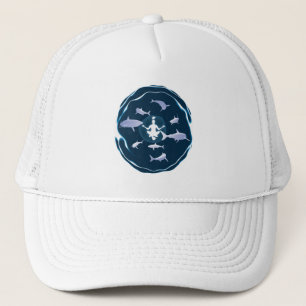 Underwater Meditation   Swimming With Sharks Trucker Hat