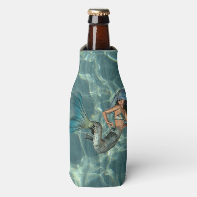 Underwater Mermaid Bottle Cooler (Bottle Front)