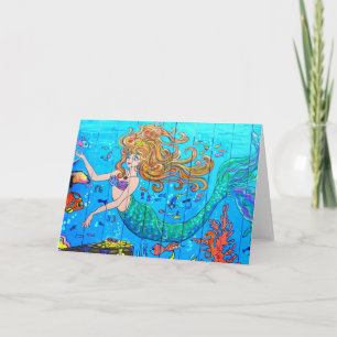 underwater mermaid notecard