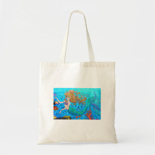 underwater mermaid tote bag