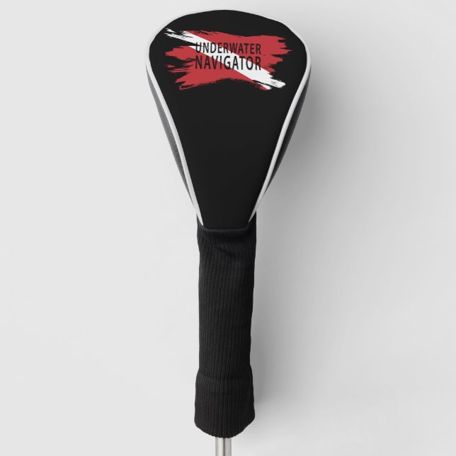 Underwater Navigator, Diver Down Flag, Scuba flag Golf Head Cover (Front)