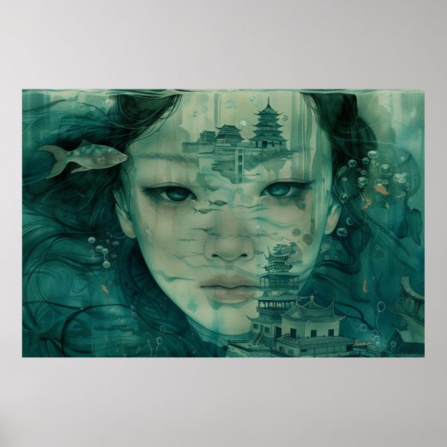 Underwater Ocean Fantasy World Poster (Front)