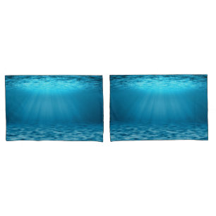 Underwater Ocean Light in Calm Blue Pillowcase