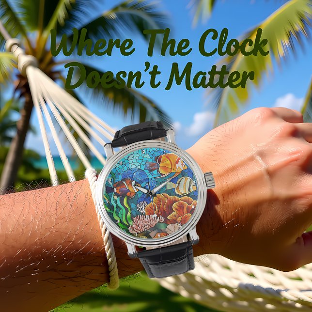 Underwater Paradise Tropical Fish Coral Reef Wall  Watch (Creator Uploaded)