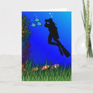 Underwater Photographer Blank Card