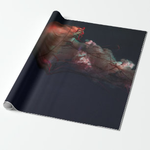 UNDERWATER PHOTOGRAPHY OF TWO RED JELLYFISH WRAPPING PAPER