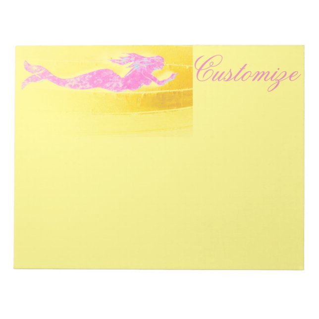 underwater pink mermaid  notepad (Front)