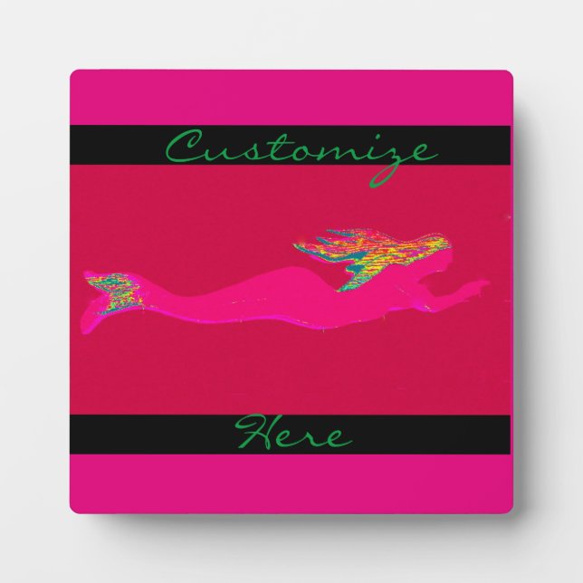 underwater pink mermaid plaque (Front)