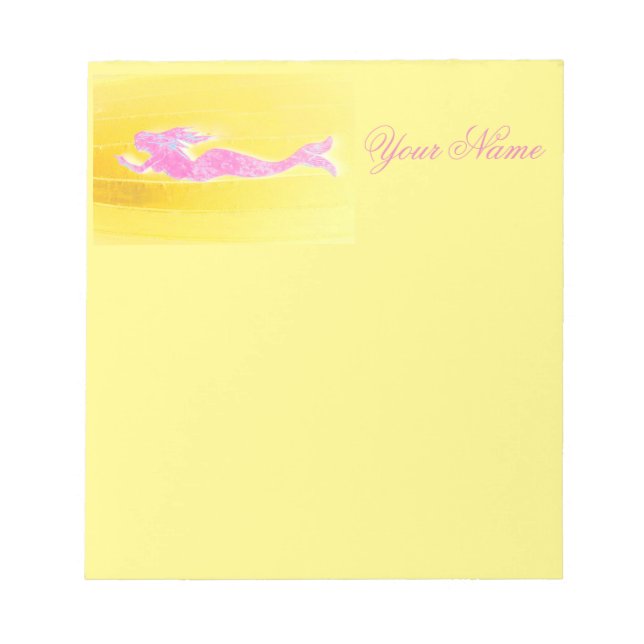 underwater pink mermaid swimming notepad (Front)