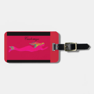 underwater pink mermaid swimming Thunder_Cove Luggage Tag