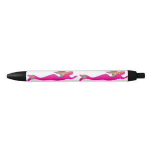 underwater pink mermaids black ink pen