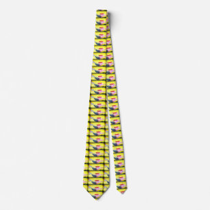 underwater pink mosaic mermaids yellow tie