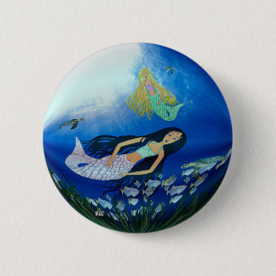Underwater Play (Mermaid) 6 Cm Round Badge
