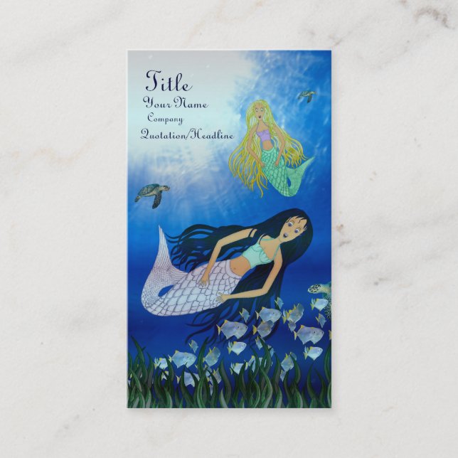 Underwater Play (Mermaid) Business Card (Front)
