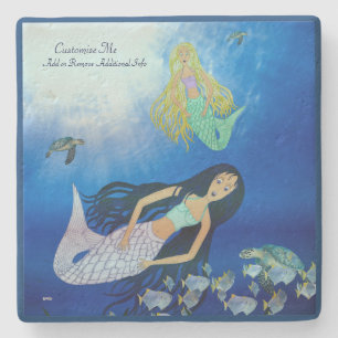 Underwater Play (Mermaid) Stone Coaster