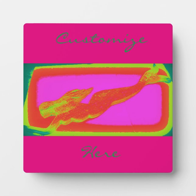underwater red mermaid diving plaque (Front)