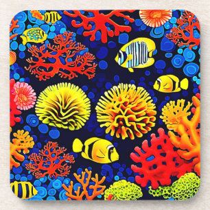 Underwater Reef Life Bright Design Coaster