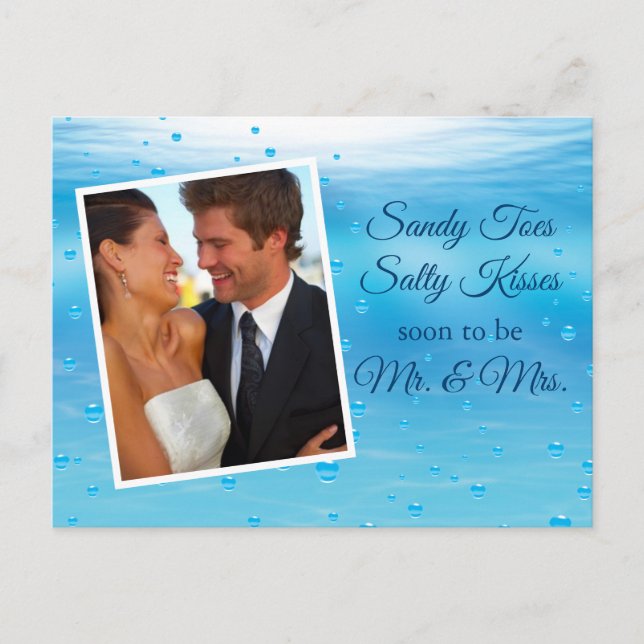 Underwater Sandy Toes Salty Kisses Save the Date Postcard (Front)