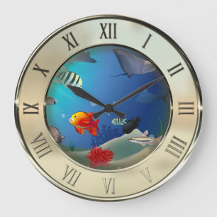 Underwater scene large clock