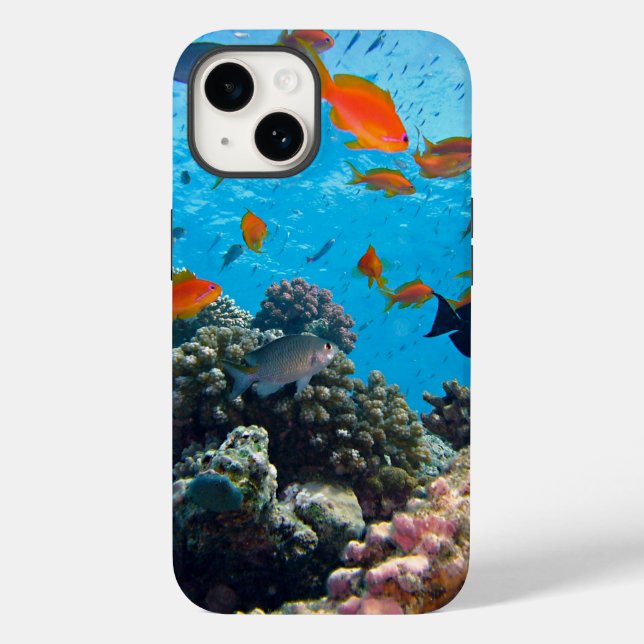 Underwater Scene Tropical Fish and Coral Case-Mate iPhone Case (Back)