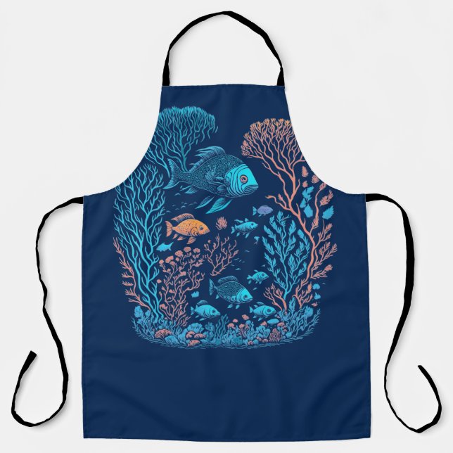 Underwater scenery  colourful fishes and coral ree apron (Front)