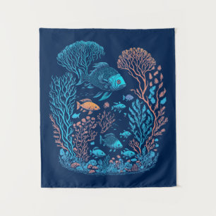 Underwater scenery colourful fishes and coral ree tapestry