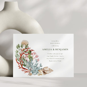 Underwater Sea Coral Shells Couples Baby Shower Invitation