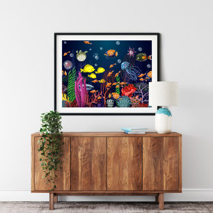 Underwater Sea Creature For Home Canvas Print