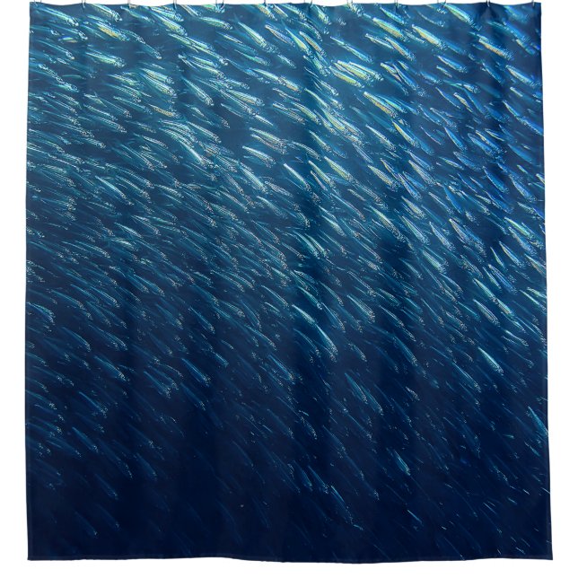 Underwater Sea Fish School Abstract Shower Curtain (Front)