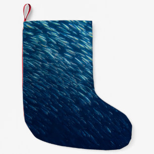 Underwater Sea Fish School Abstract Small Christmas Stocking