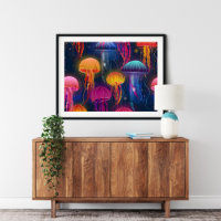 Underwater Sea Jelly Fish For Home | Canvas Print