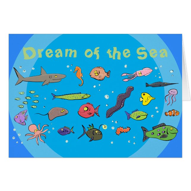 Underwater sea life funny cartoon (Front Horizontal)
