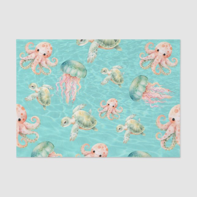 Underwater Sea Life  Tissue Paper (Front)