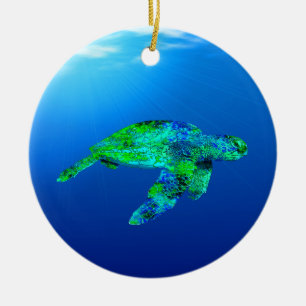 Underwater Sea Turtle Ceramic Tree Decoration