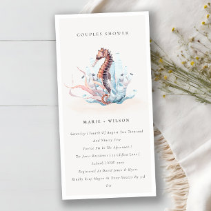 Underwater Seahorse Seaweed Couples Shower Invite