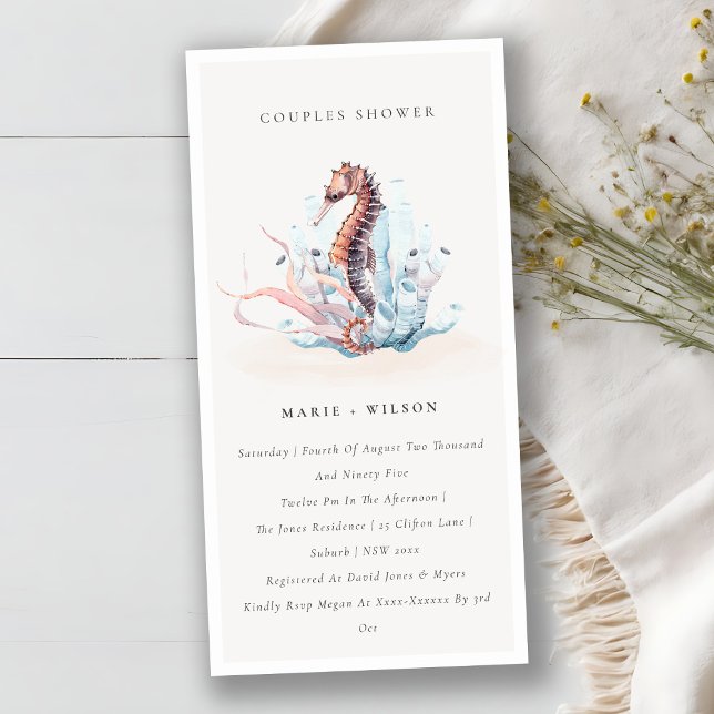 Underwater Seahorse Seaweed Couples Shower Invite (Creator Uploaded)