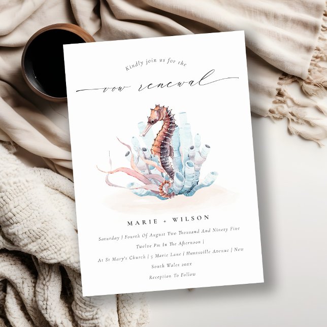 Underwater Seahorse Seaweed Vow Renewal Invite (Creator Uploaded)